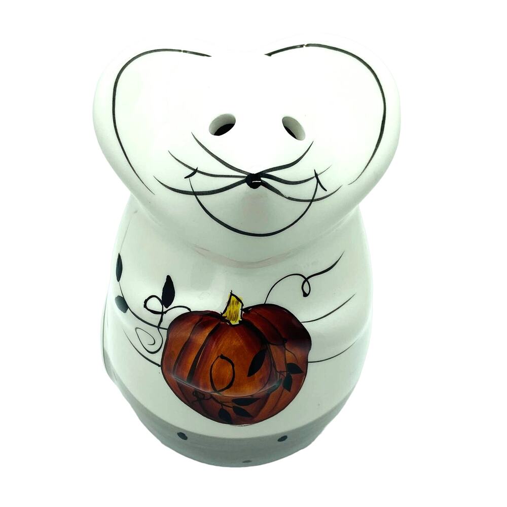 Ceramic Mouse Laurie Gates Parmesan Cheese Shaker Pumpkin Thanksgiving Fall Cute